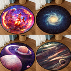 Colorful Children's Room Rug Contemporary Space 3D Printed Carpet Polyester Non-Slip Washable Rug