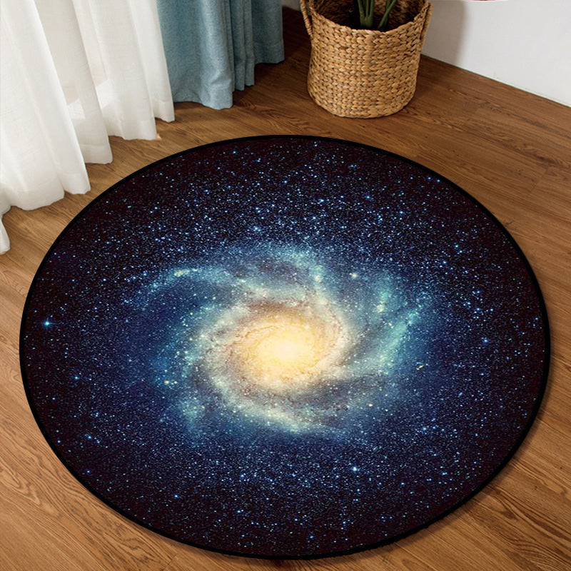 Colorful Children's Room Rug Contemporary Space 3D Printed Carpet Polyester Non-Slip Washable Rug