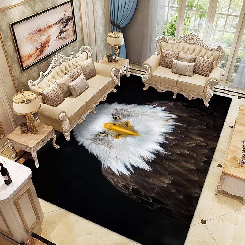 Multicolored Children's Room Rug Unique 3D Animal Area Rug Polyester Pet-Friendly Non-Slip Washable Rug