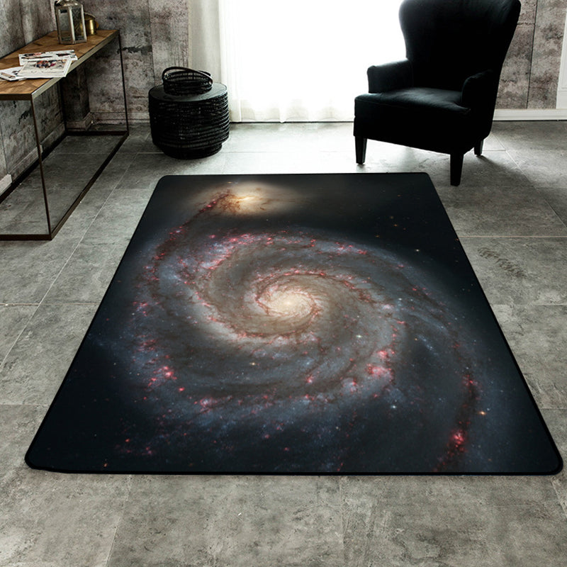 Calming Kids Rug Multicolor 3D Starry Sky Pattern Rug Polypropylene Non-slip Machine Washable Rug