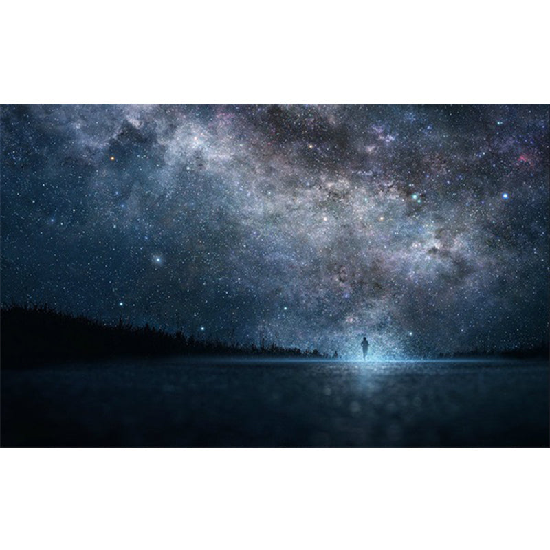 Calming Kids Rug Multicolor 3D Starry Sky Pattern Rug Polypropylene Non-slip Machine Washable Rug