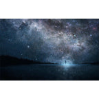 Soothing Children's Rug Multicolor 3D Starry Sky Pattern Rug Polypropylene Non-Slip Machine Washable Rug