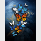 New Butterfly Pattern Rug Multicolored Polyester Rug Non-slip Underlay Machine Washable Indoor Rug for Living Room
