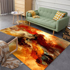 Colorful Relaxation Area Rug Cotton Blend Cartoon Pattern Indoor Rug Machine Washable Non-Slip Rug for Décor