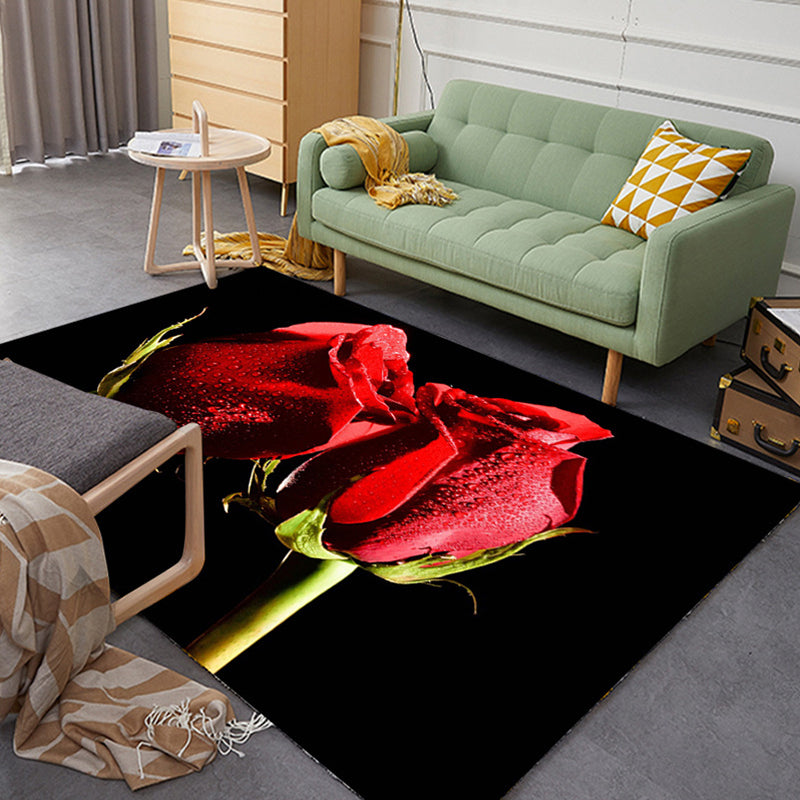 Colorful Relaxation Area Rug Cotton Blend Cartoon Pattern Indoor Rug Machine Washable Non-Slip Rug for Décor