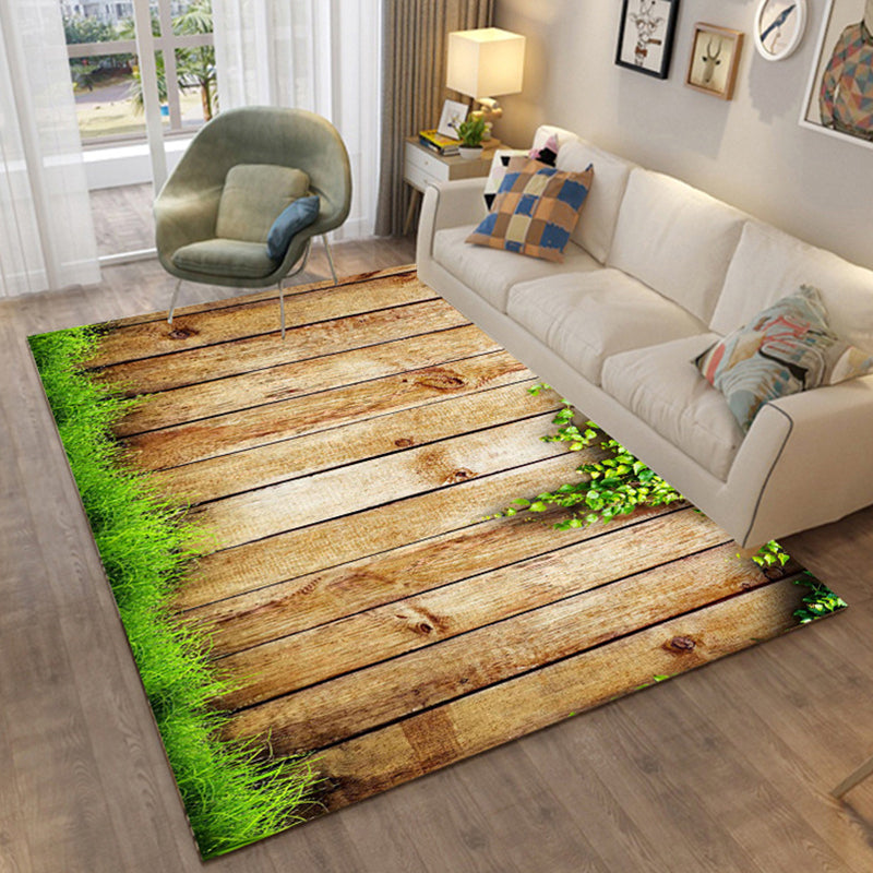 Colorful Relaxation Area Rug Cotton Blend Cartoon Pattern Indoor Rug Machine Washable Non-Slip Rug for Décor