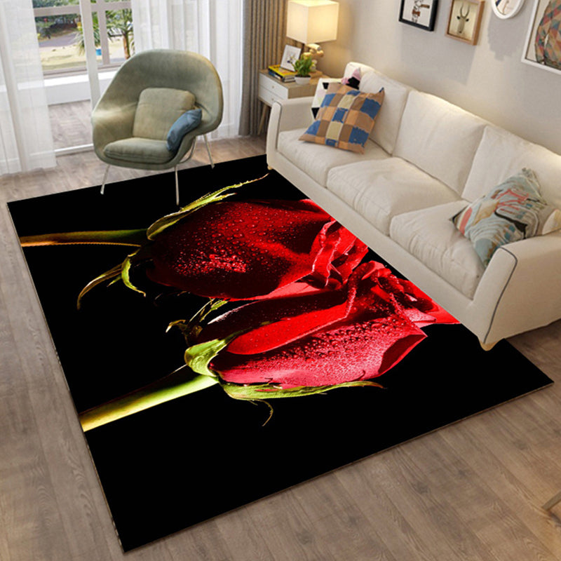 Colorful Relaxation Area Rug Cotton Blend Cartoon Pattern Indoor Rug Machine Washable Non-Slip Rug for Décor