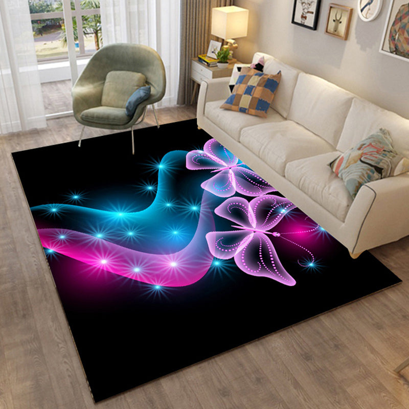 Colorful Relaxation Area Rug Cotton Blend Cartoon Pattern Indoor Rug Machine Washable Non-Slip Rug for Décor