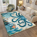 Colorful Relaxation Area Rug Cotton Blend Cartoon Pattern Indoor Rug Machine Washable Non-Slip Rug for Décor