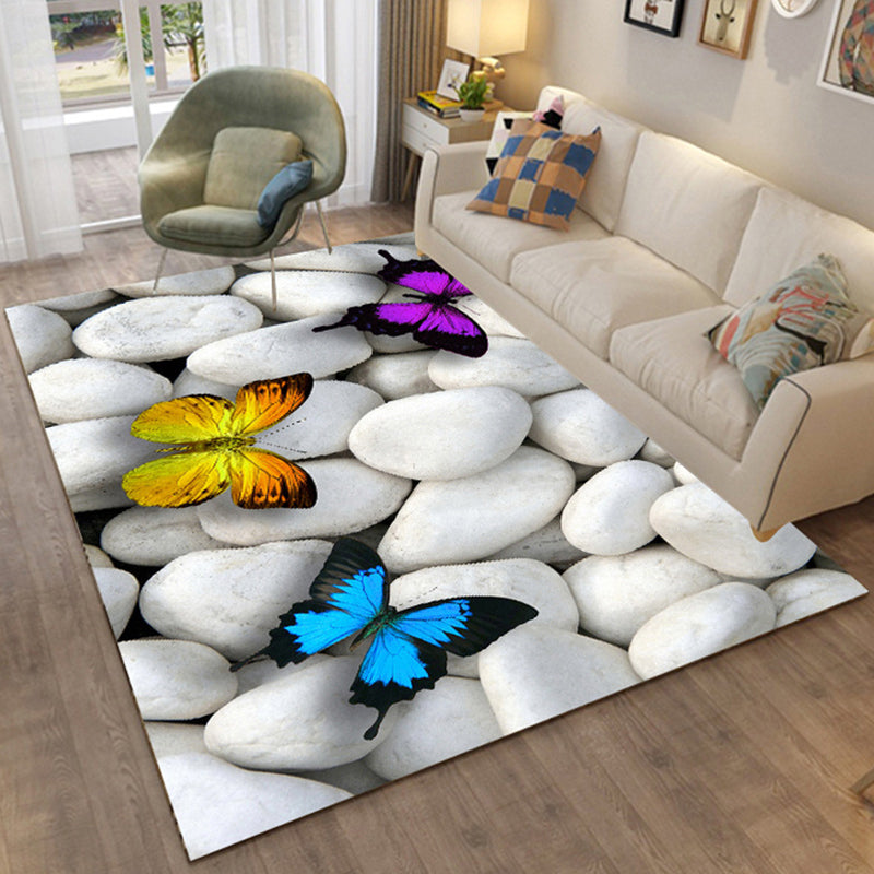Colorful Relaxation Area Rug Cotton Blend Cartoon Pattern Indoor Rug Machine Washable Non-Slip Rug for Décor