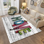 Colorful Relaxation Area Rug Cotton Blend Cartoon Pattern Indoor Rug Machine Washable Non-Slip Rug for Décor