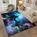 Colorful Relaxation Area Rug Cotton Blend Cartoon Pattern Indoor Rug Machine Washable Non-Slip Rug for Décor