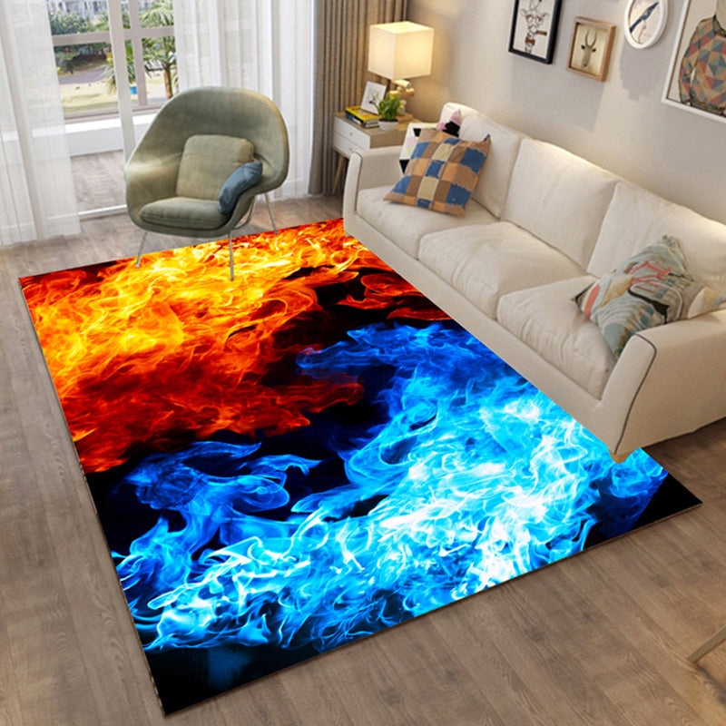 Colorful Relaxation Area Rug Cotton Blend Cartoon Pattern Indoor Rug Machine Washable Non-Slip Rug for Décor