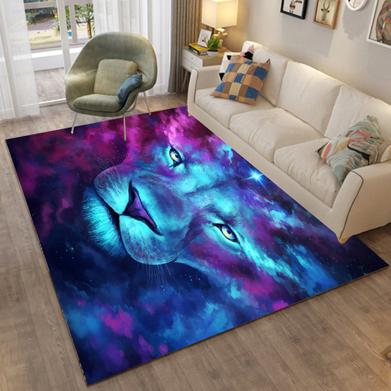 Colorful Relaxation Area Rug Cotton Blend Cartoon Pattern Indoor Rug Machine Washable Non-Slip Rug for Décor