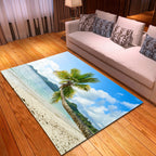 Multicolor beach print rug made of polypropylene Trend rug with non-slip backing pet-friendly rug for living room