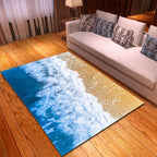 Multicolor beach print rug made of polypropylene Trend rug with non-slip backing pet-friendly rug for living room