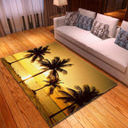 Multicolor beach print rug made of polypropylene Trend rug with non-slip backing pet-friendly rug for salon