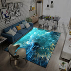 Multicolored novelty rug synthetic starry sky area rug non-slip backing pet-friendly rug for the living room