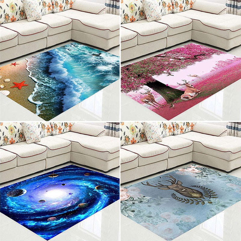 Funky Kids Rug Multicolor 3D Patterned Polyester Rug Washable Pet Friendly Easy Care Rug