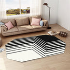 Casual abstract print rug Multicolor Polyester rug Non-slip underside Stain-resistant rug for living room