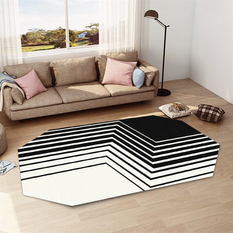 Casual abstract print rug Multicolor Polyester rug Non-slip underside Stain-resistant rug for living room