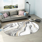 Casual abstract print rug Multicolor Polyester rug Non-slip underside Stain-resistant rug for living room