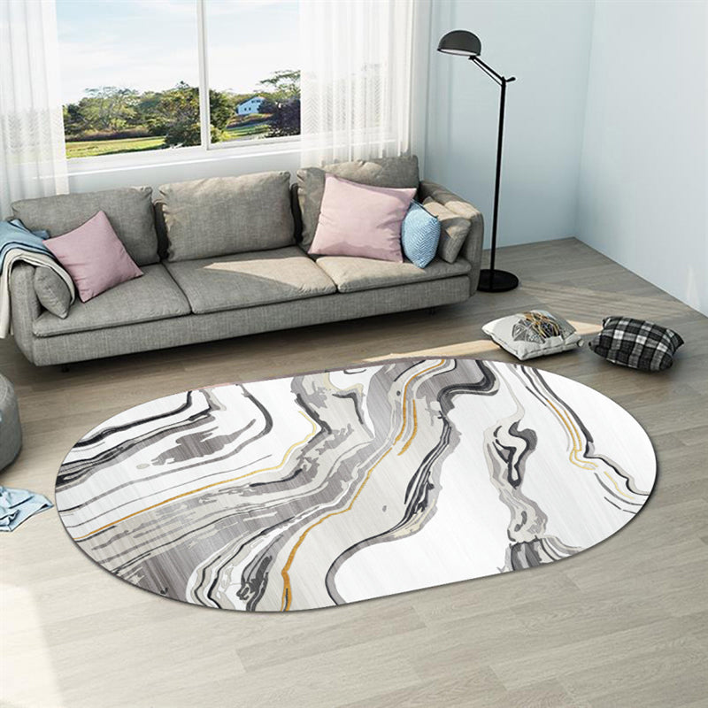 Casual abstract print rug Multicolor Polyester rug Non-slip underside Stain-resistant rug for living room