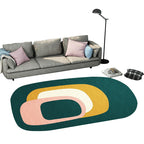 Casual abstract print rug Multicolor Polyester rug Non-slip underside Stain-resistant rug for living room