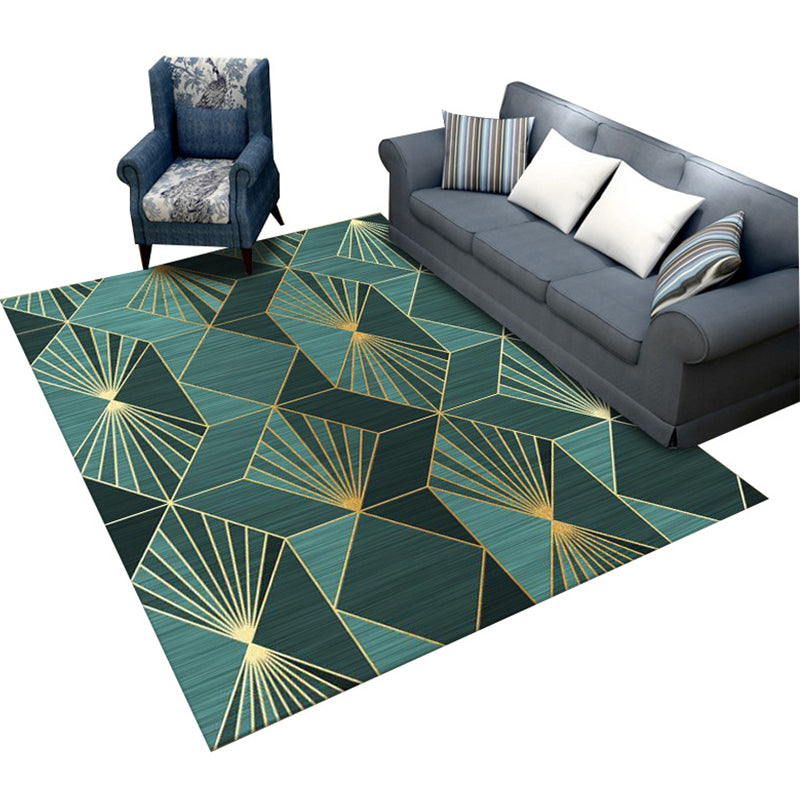 Simple Color Block Rug Multicolored Synthetic Area Rug Non-Slip Back Washable Easy-Care Rug for the Living Room