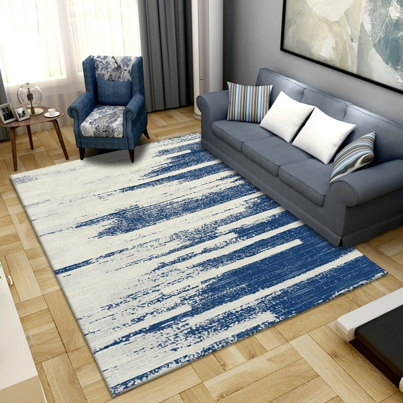 Simple Color Block Rug Multicolored Synthetic Area Rug Non-Slip Back Washable Easy-Care Rug for the Living Room