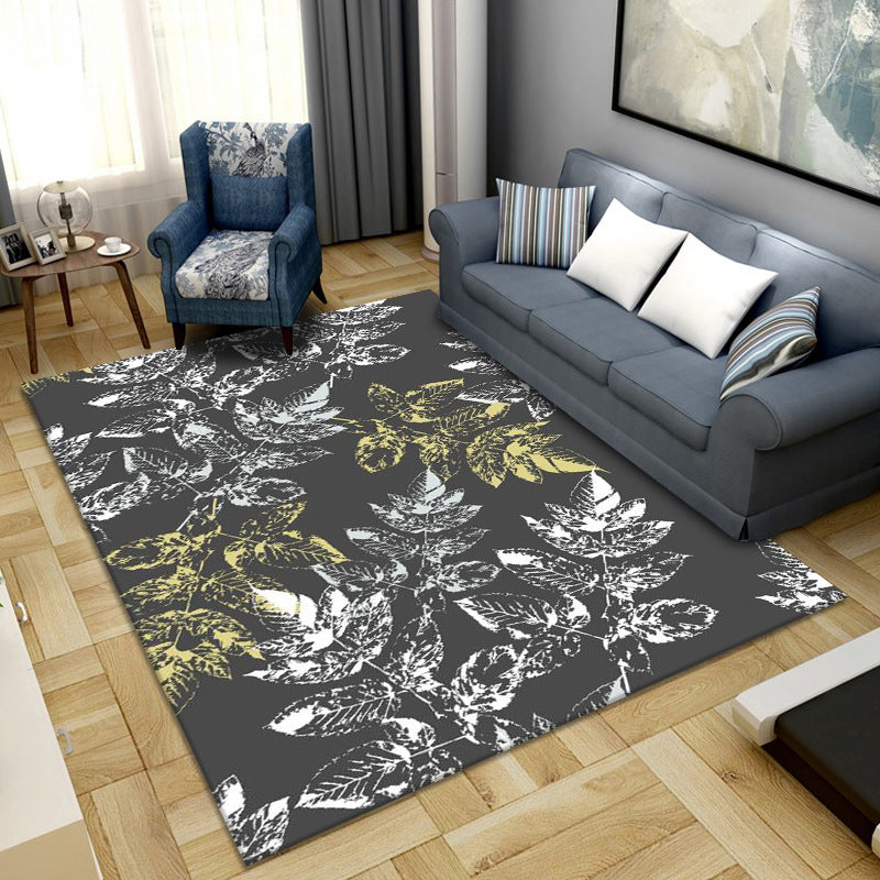 Simple Color Block Rug Multicolored Synthetic Area Rug Non-Slip Back Washable Easy-Care Rug for the Living Room