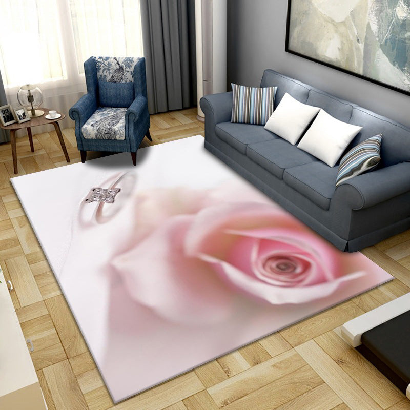 Simple Color Block Rug Multicolored Synthetic Area Rug Non-Slip Back Washable Easy-Care Rug for the Living Room