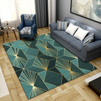 Simple Color Block Rug Multicolored Synthetic Area Rug Non-Slip Back Washable Easy-Care Rug for the Living Room