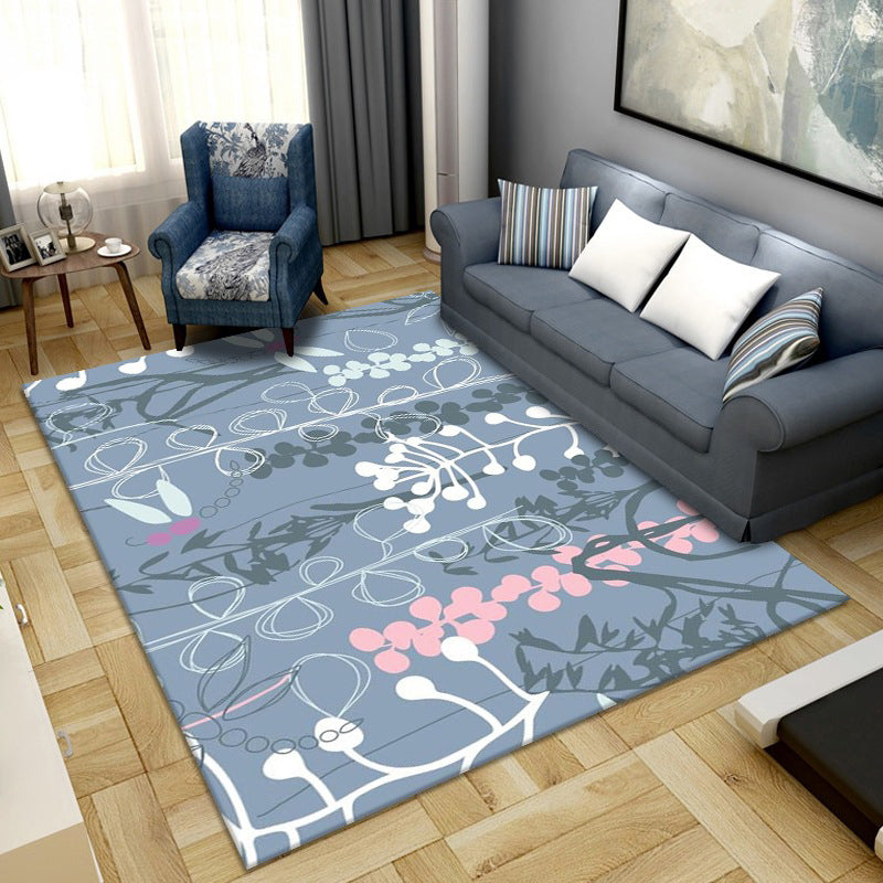 Simple Color Block Rug Multicolored Synthetic Area Rug Non-Slip Back Washable Easy-Care Rug for the Living Room