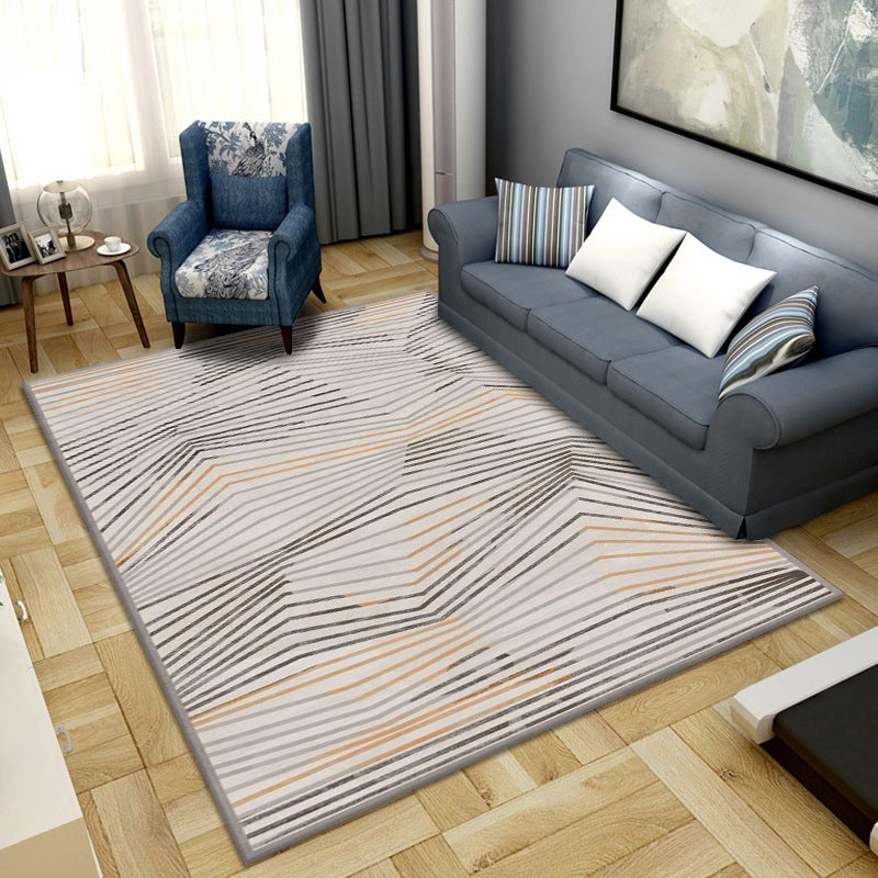 Simple Color Block Rug Multicolored Synthetic Area Rug Non-Slip Back Washable Easy-Care Rug for the Living Room