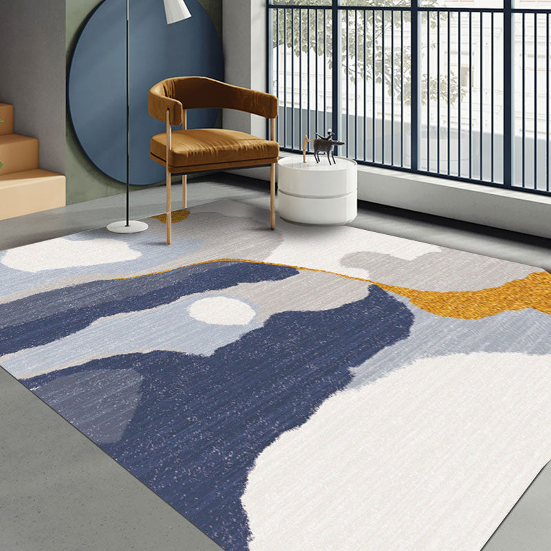 Classic Living Room Carpet Multicolor Color Block Rug Blended Fabric Pet Friendly Easy Care Rug