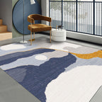 Classic Living Room Carpet Multicolor Color Block Rug Blended Fabric Pet Friendly Easy Care Rug