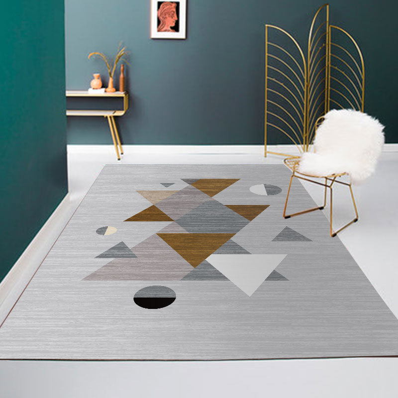 Classic Living Room Carpet Multicolor Color Block Rug Blended Fabric Pet Friendly Easy Care Rug