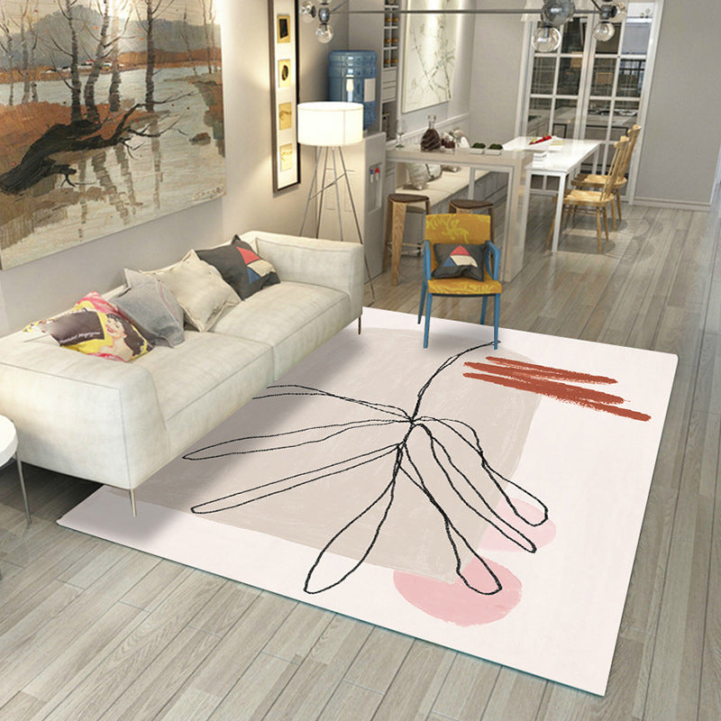 Japanese Rug Polyester Color Broken Area Rug Non-Slip Washable Indoor Rug for Parlor