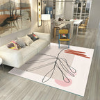 Japanese Rug Polyester Color Broken Area Rug Non-Slip Washable Indoor Rug for Parlor