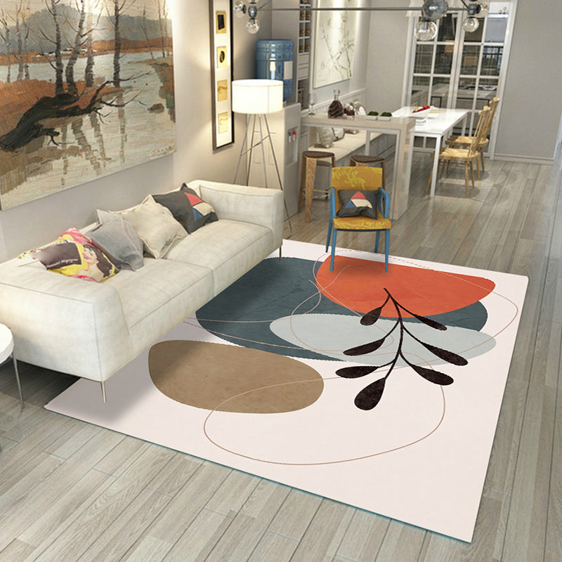 Japanese Rug Polyester Color Broken Area Rug Non-Slip Washable Indoor Rug for Parlor
