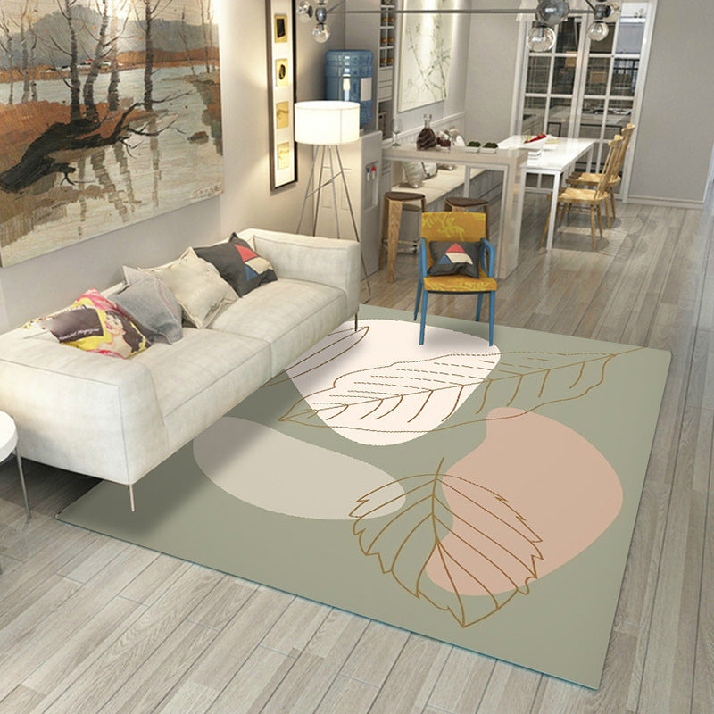 Japanese Rug Polyester Color Broken Area Rug Non-Slip Washable Indoor Rug for Parlor