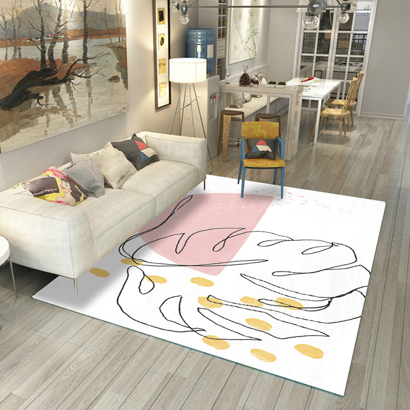 Japanese Rug Polyester Color Broken Area Rug Non-Slip Washable Indoor Rug for Parlor