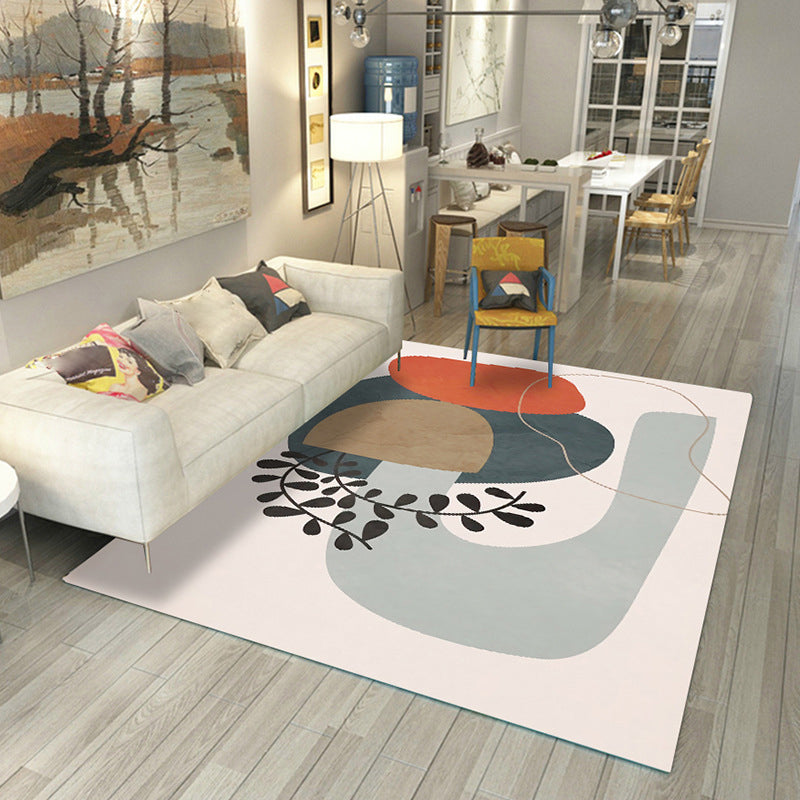 Japanese Rug Polyester Color Broken Area Rug Non-Slip Washable Indoor Rug for Parlor