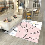 Japanese Rug Polyester Color Broken Area Rug Non-Slip Washable Indoor Rug for Parlor