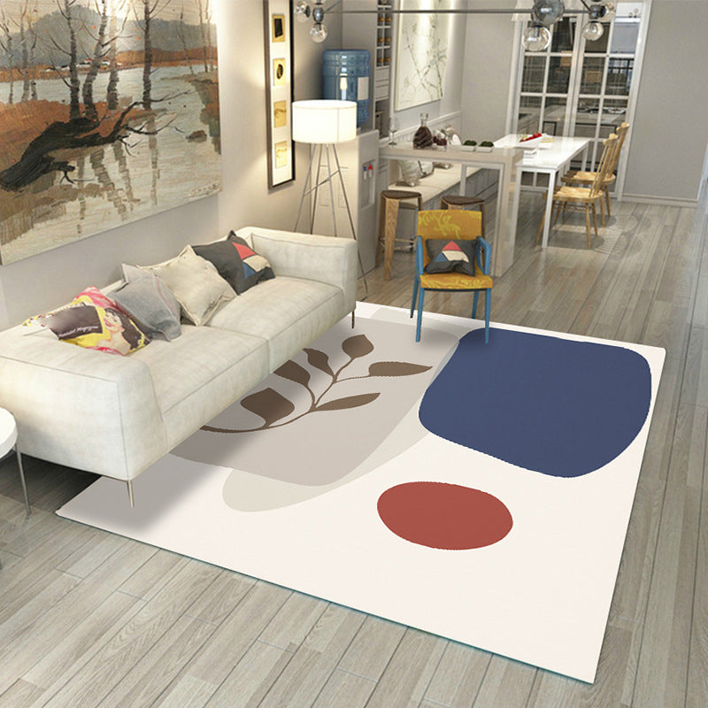 Japanese Rug Polyester Color Broken Area Rug Non-Slip Washable Indoor Rug for Parlor