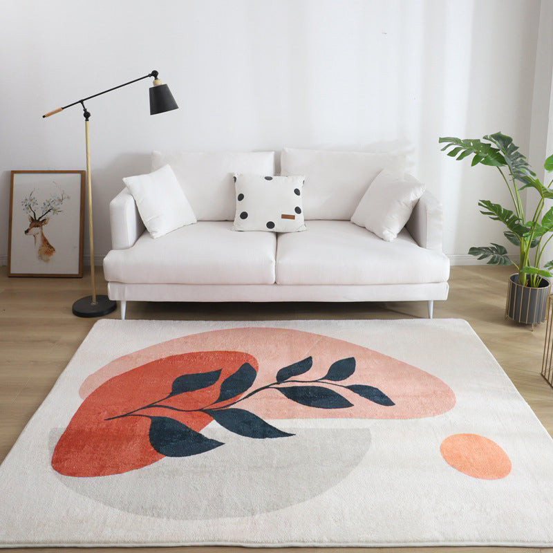 Comfort Living Room Rug Multicolor Cartoon Print Rug Non-Slip Base Pet-Friendly Rug