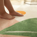 Comfort Living Room Rug Multicolor Cartoon Print Rug Non-Slip Base Pet-Friendly Rug