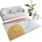 Comfort Living Room Rug Multicolor Cartoon Print Rug Non-Slip Base Pet-Friendly Rug