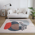 Comfort Living Room Rug Multicolor Cartoon Print Rug Non-Slip Base Pet-Friendly Rug